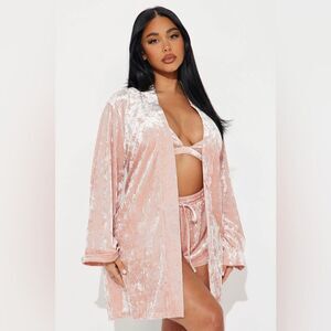 Rachel Velvet Luxe PJ Robe Set - Mauve